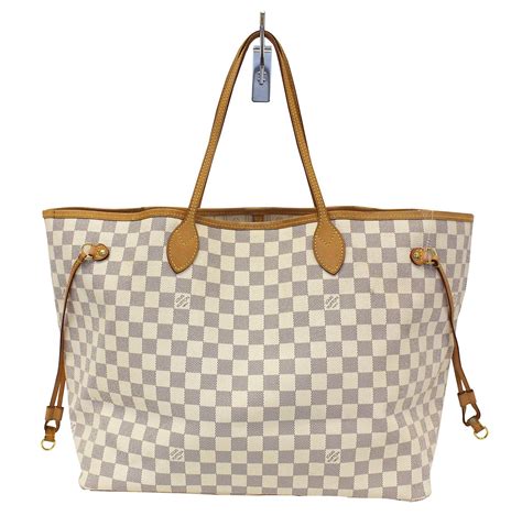 white and gray checkered louis vuitton|louis vuitton neverfull mm used.